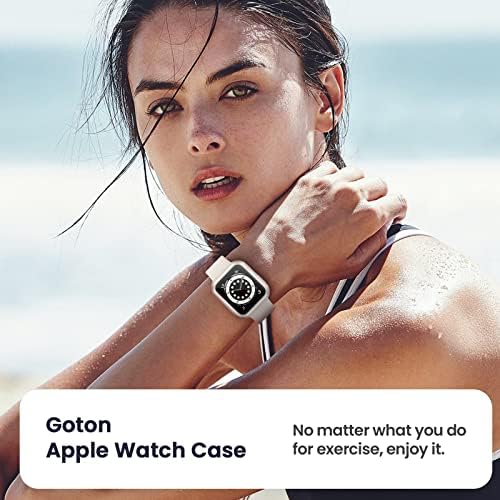 Goton [2 Pack] עבור מארז מגן המסך של Apple Watch, מחשב אטום למים סרטי זכוכית ממוזגים, פגוש Iwatch